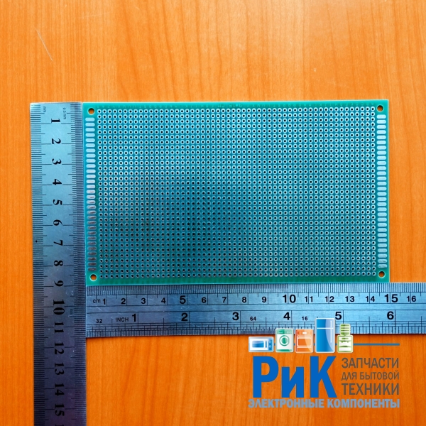 Макетная плата односторонняя 90x150x1.6mm, шаг 2.54mm