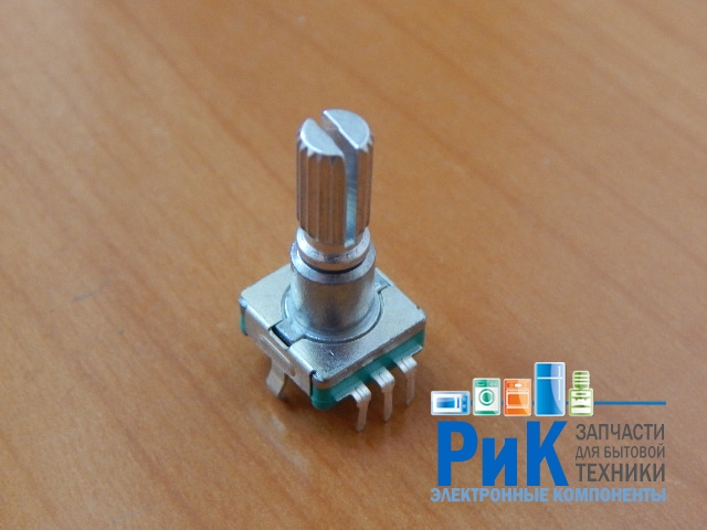 Энкодер 11.7 х 12mm, ручка мет. звезд. D=6mm L=20mm (дискр.=30) с кнопкой  R6b.
