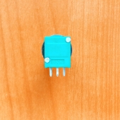 Резистор переменный 3-pin  B50K 11x9.5mm L=15mm моно с рифлением  (№10)