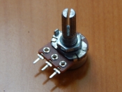 Резистор переменный 3-pin   B1M d=16mm L=20mm моно с рифлением  (№1)