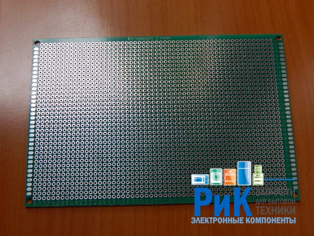 Макетная плата двусторонняя  90x150x1.6mm, шаг 2.54mm