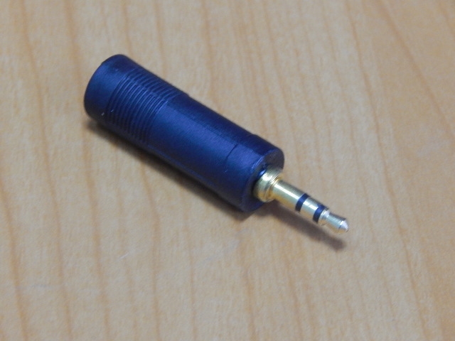 Переходник 3.5mm шт. стерео - 6.35mm гн. стерео пластик GOLD 2-101G