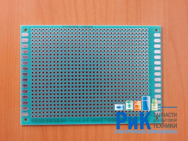 Макетная плата односторонняя 70x100x1.6mm, шаг 2.54mm