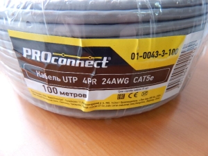 Кабель UTP 4PR 24AWG CAT5e 01-0043-3-100
