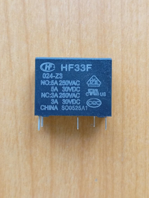 Реле 24V 5A 1C (HF33F-024-Z3)