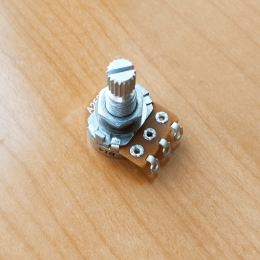 Резистор переменный 3-pin    A250K d=16mm L=20mm моно с рифлением  RV16AF-10B6-20K-A250K
