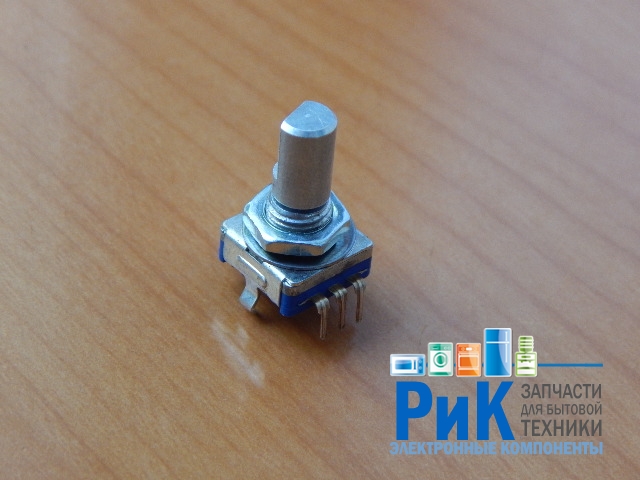 Энкодер 11.7 х 12mm, ручка мет. под спил D=6mm L=15mm (дискр.=20) с кнопкой  R34.