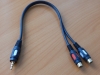 Шнур 3.5mm шт. стерео - 2 x RCA гн. 0.3m GOLD  5-135-0.3