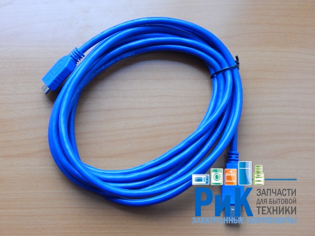 Шнур USB 3.0 USB A шт. - MicroUSB 3.0 шт. 3.0m синий  18-1636