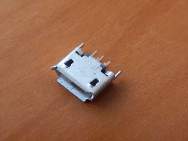 Разъем MicroUSB 5-pin гнездо (3+2 pin, крепление сзади, 2 крепежа) 2325