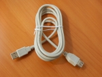 Шнур USB A шт. - USB A гн. 1.8m белый (удлинитель)  18-1114