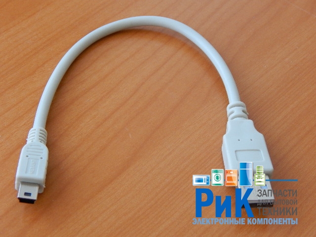 Шнур USB A шт. - MiniUSB 5P шт. 0.2m белый  18-1131