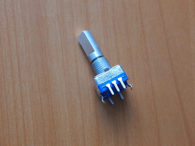 Энкодер 11.7 х 12mm, ручка мет. под спил D=6mm L=20mm (дискр.=20) с кнопкой R188.