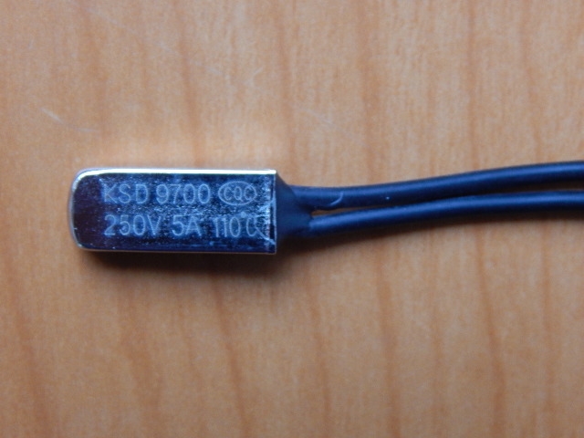 Термостат KSD9700 110C 5A (нормально замкнутый)