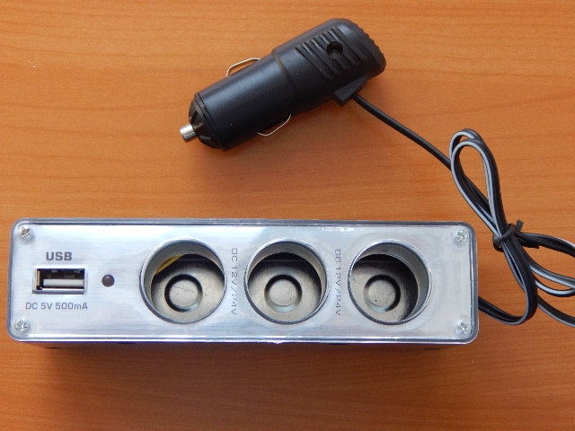 Разветвитель прикуривателя 3 гн. + USB WF-0096