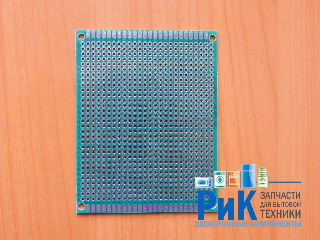Макетная плата односторонняя 70x90x1.6mm, шаг 2.54mm