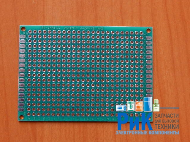 Макетная плата двусторонняя  50x70x1.6mm, шаг 2.54mm