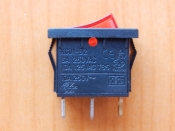 Переключатель KCD1-B2-101N11RBA OFF-ON красный 250V 10A (с подсветкой)