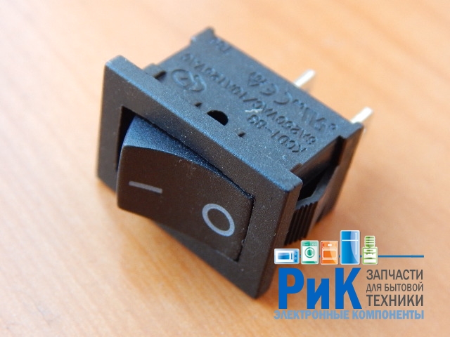 Переключатель KCD1-B3B-102O11B OFF-ON черный 250V 6A