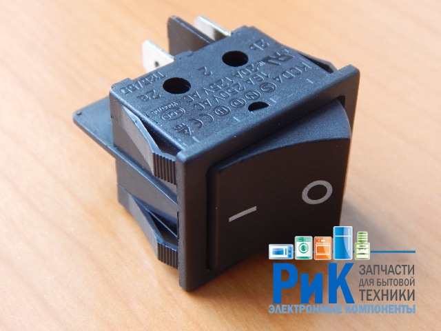 Переключатель KCD4-JK/N/4P OFF-ON черный 250V 16A