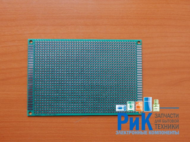 Макетная плата двусторонняя  80x120x1.6mm, шаг 2.54mm