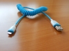 Шнур USB A шт. - MicroUSB шт. 1.5m синий витой  18-4302