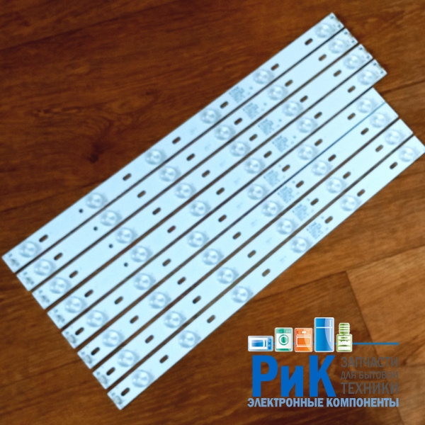 Подсветка LED TV DNS, Supra, Konka 8 планок (4 по 414mm + 4 по 435mm) 6линз (6V)  KL42GT618 42"